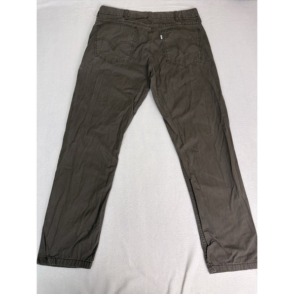 Levi's 505 Trouser Mens Pants 36x32 Brown Straight Leg Cotton Chino - Picture 10 of 11